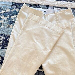 INC International Concepts white Pull-On Flare Pants